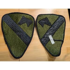 Large Vintage Us Army 1st Cavalry Cav Patch Older Sew on Od Green Black Horse